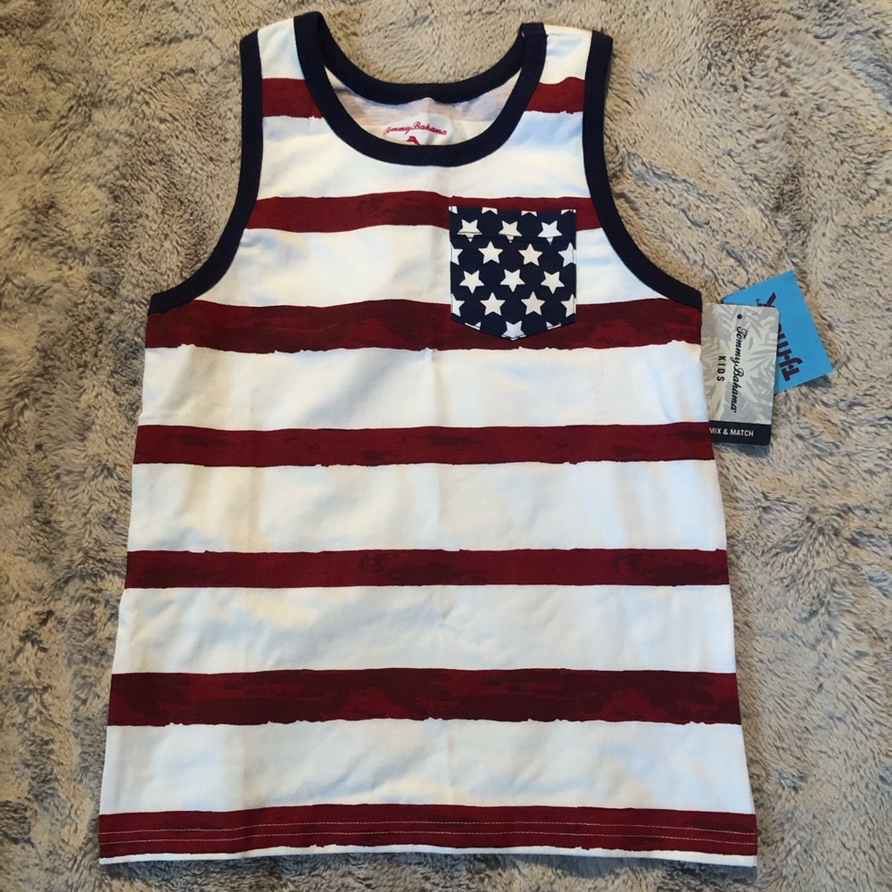 TOMMY BAHAMA Kids SZ M 7/8 Flag Patriot Sleeveless Top